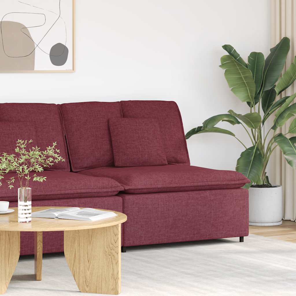 modulopbygget sofacentermodul med hynder 100 cm vinrød