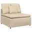 modulopbygget sofacentermodul med hynder 100cm cremefarvet