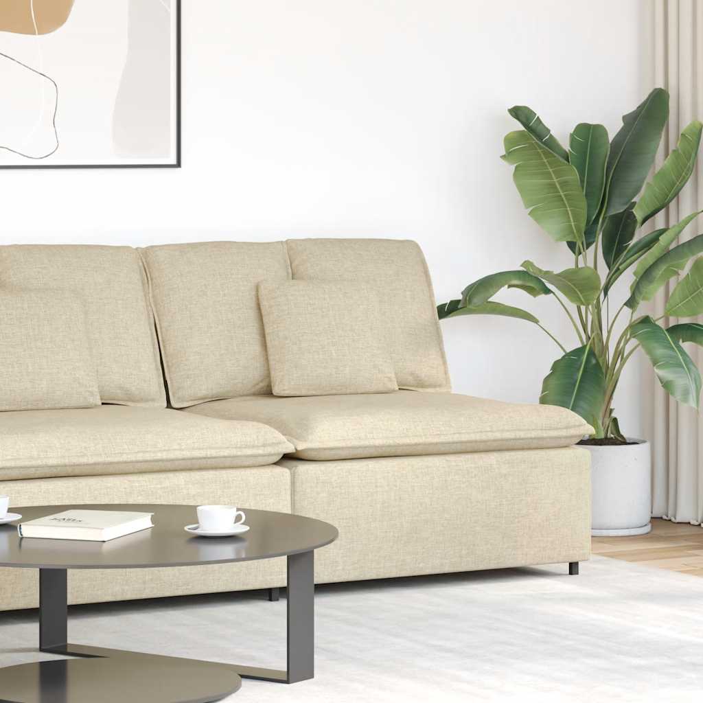 modulopbygget sofacentermodul med hynder 100cm cremefarvet