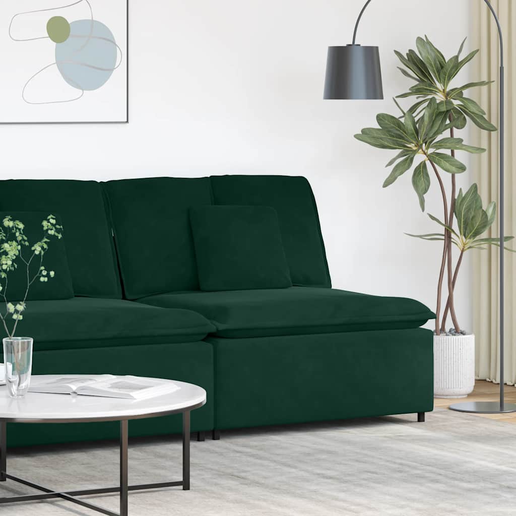 modulopbygget sofacentermodul med hynder 100 cm mørkegrøn
