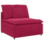 modulopbygget sofacentermodul med hynder 100 cm vinrød
