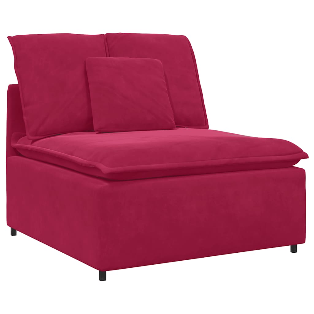 modulopbygget sofacentermodul med hynder 100 cm vinrød