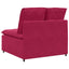 modulopbygget sofacentermodul med hynder 100 cm vinrød