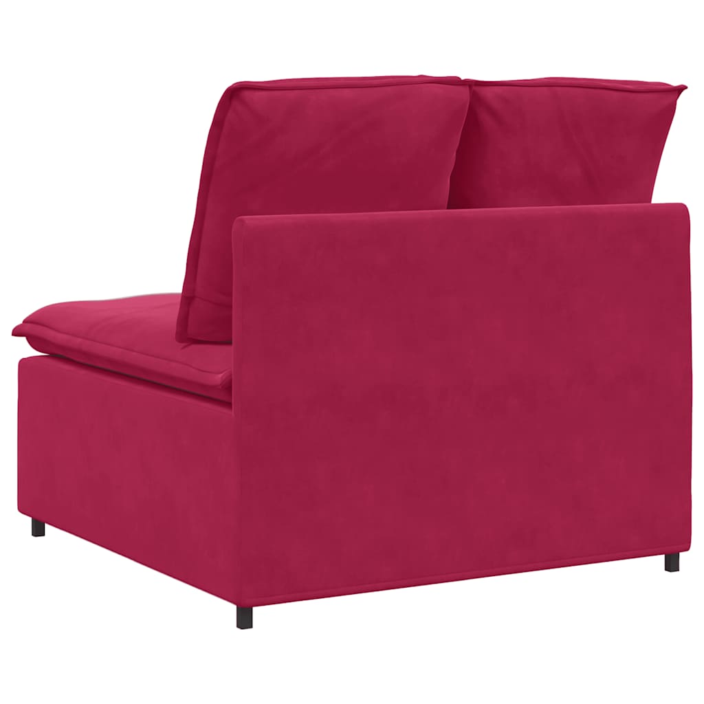 modulopbygget sofacentermodul med hynder 100 cm vinrød