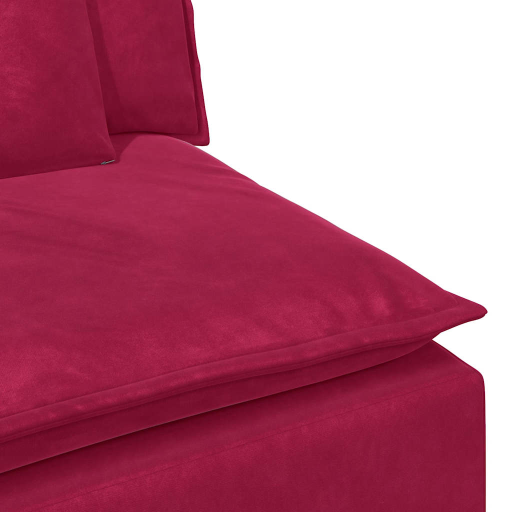 modulopbygget sofacentermodul med hynder 100 cm vinrød
