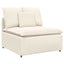 modulopbygget sofacentermodul med hynder 100cm cremefarvet