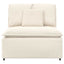 modulopbygget sofacentermodul med hynder 100cm cremefarvet
