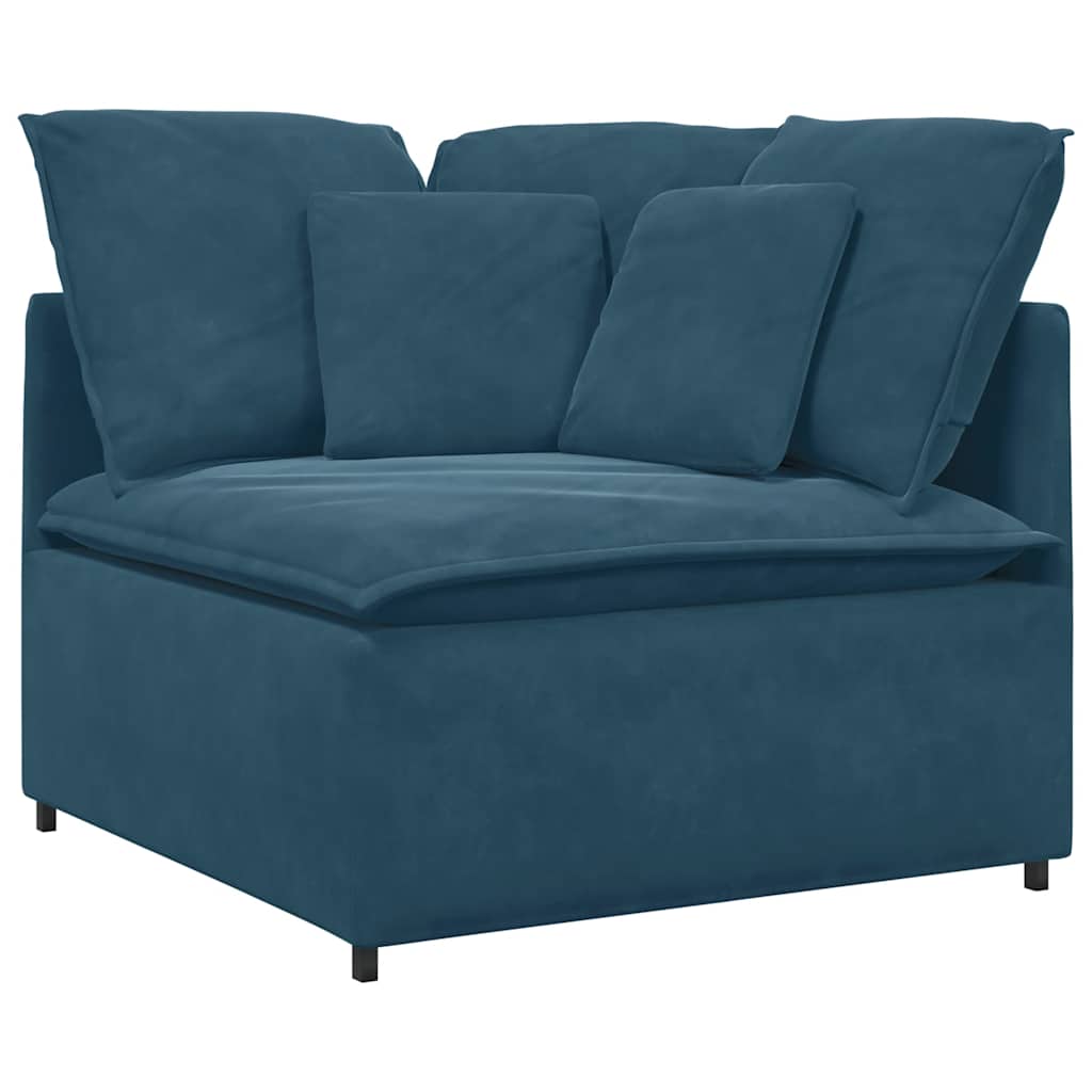 modulsofa hjørnemodul med hynder 100 cm blå