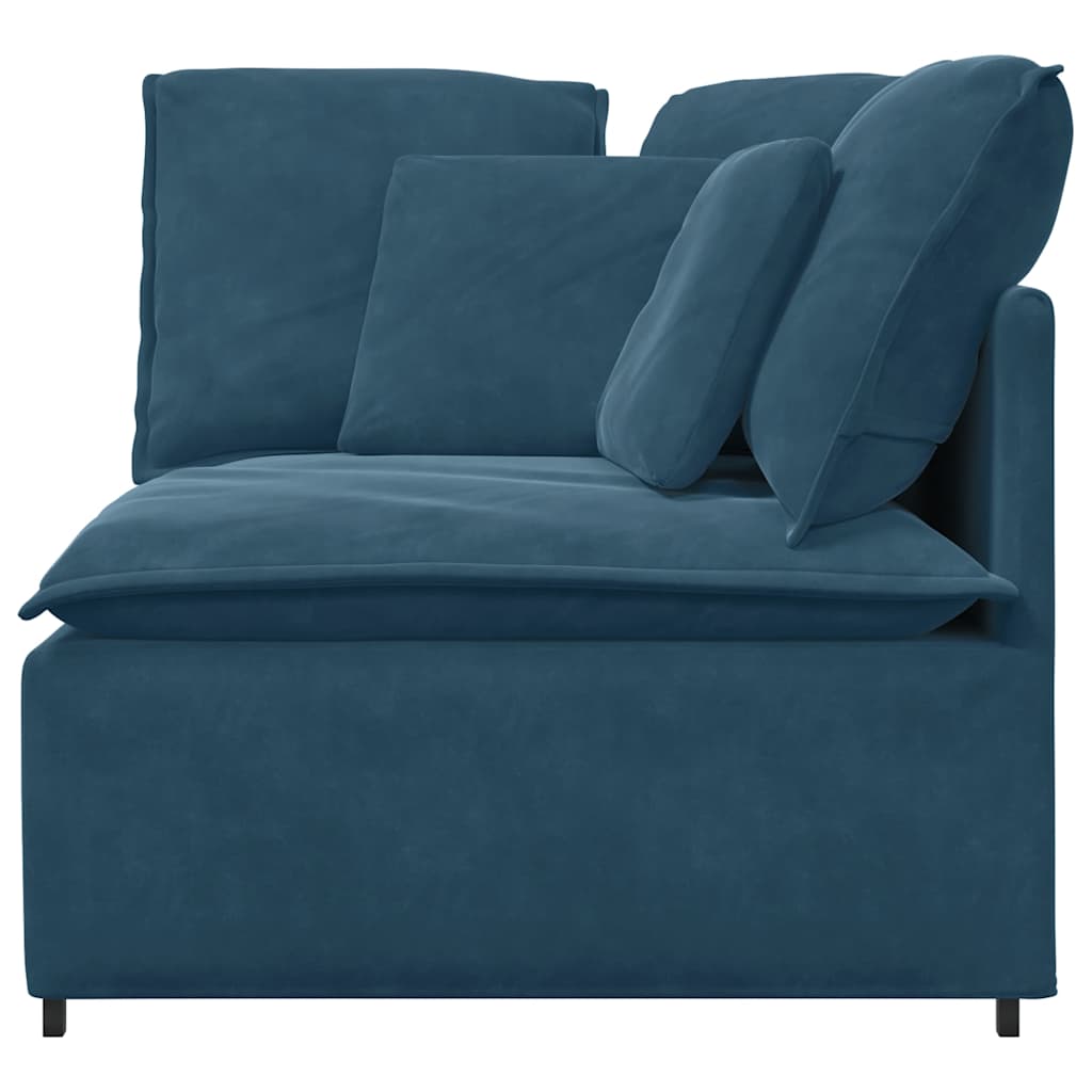modulsofa hjørnemodul med hynder 100 cm blå