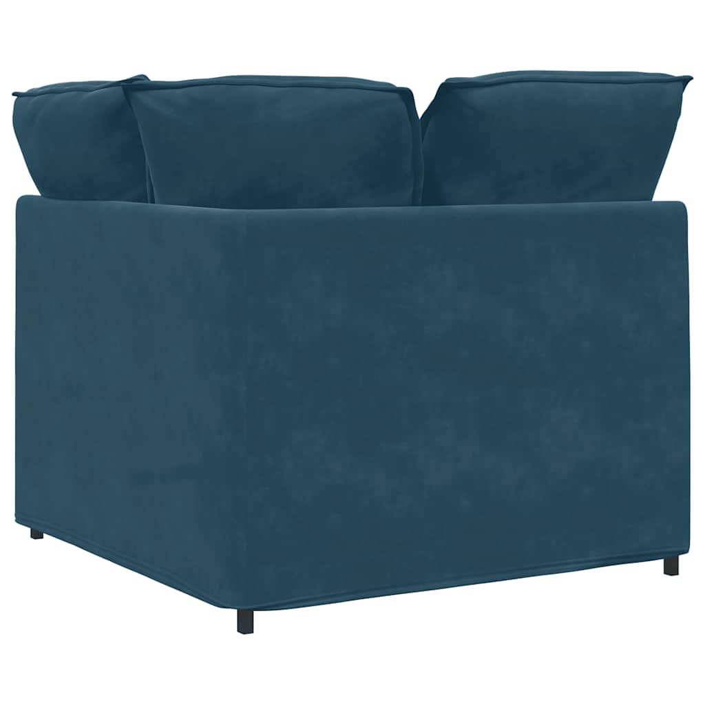 modulsofa hjørnemodul med hynder 100 cm blå