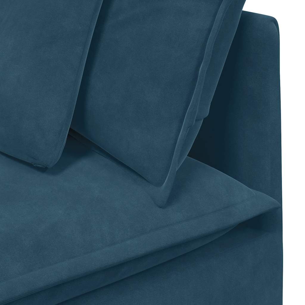 modulsofa hjørnemodul med hynder 100 cm blå