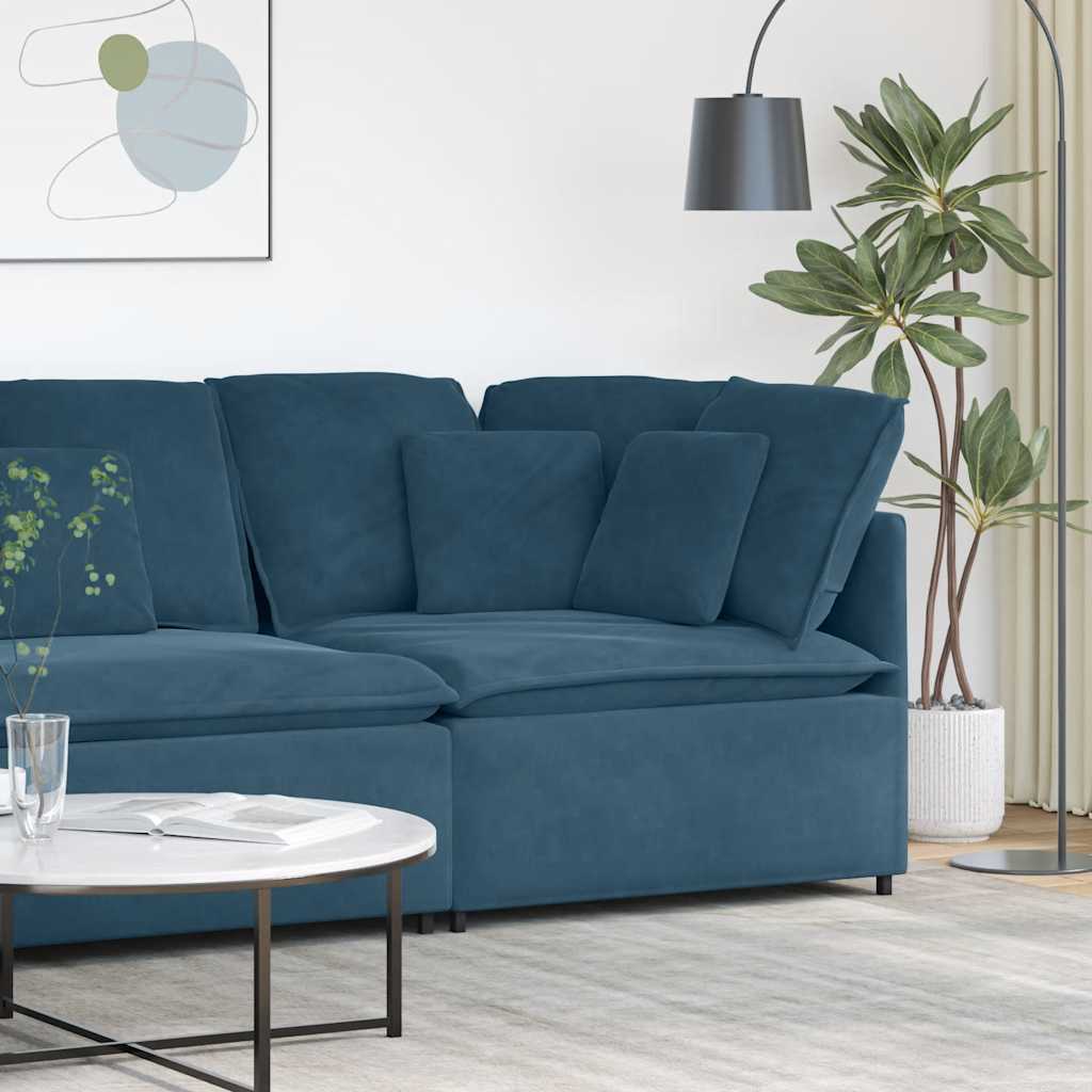 modulsofa hjørnemodul med hynder 100 cm blå