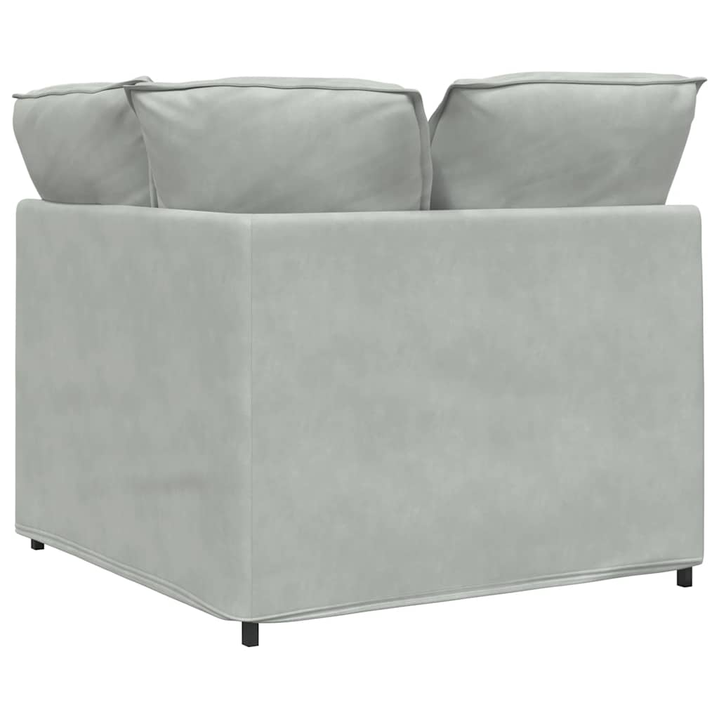 modulsofa hjørnemodul med hynder 100 cm lysegrå