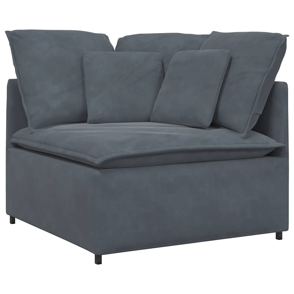 modulsofa hjørnemodul med hynder 100 cm mørkegrå