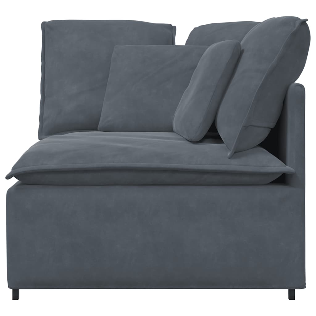 modulsofa hjørnemodul med hynder 100 cm mørkegrå
