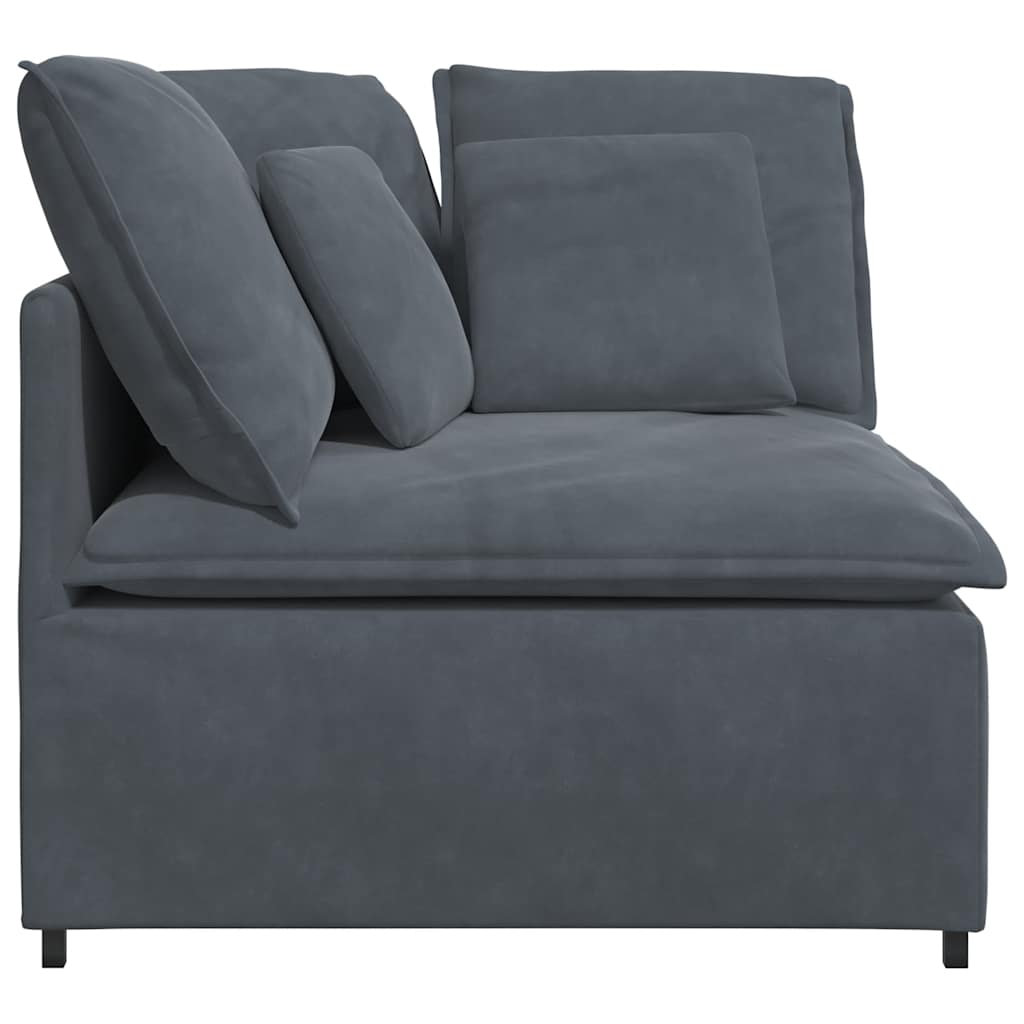 modulsofa hjørnemodul med hynder 100 cm mørkegrå