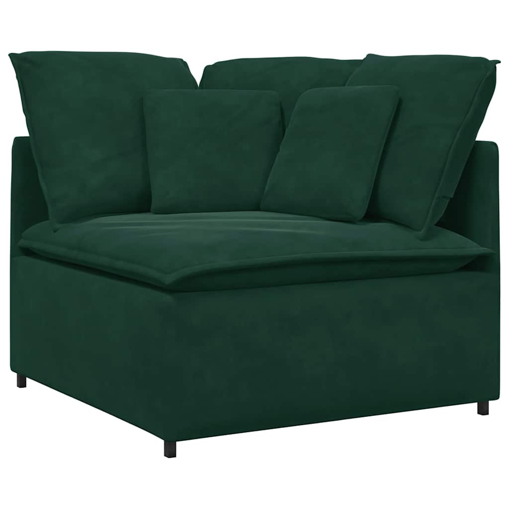 modulsofa hjørnemodul med hynder 100 cm mørkegrøn