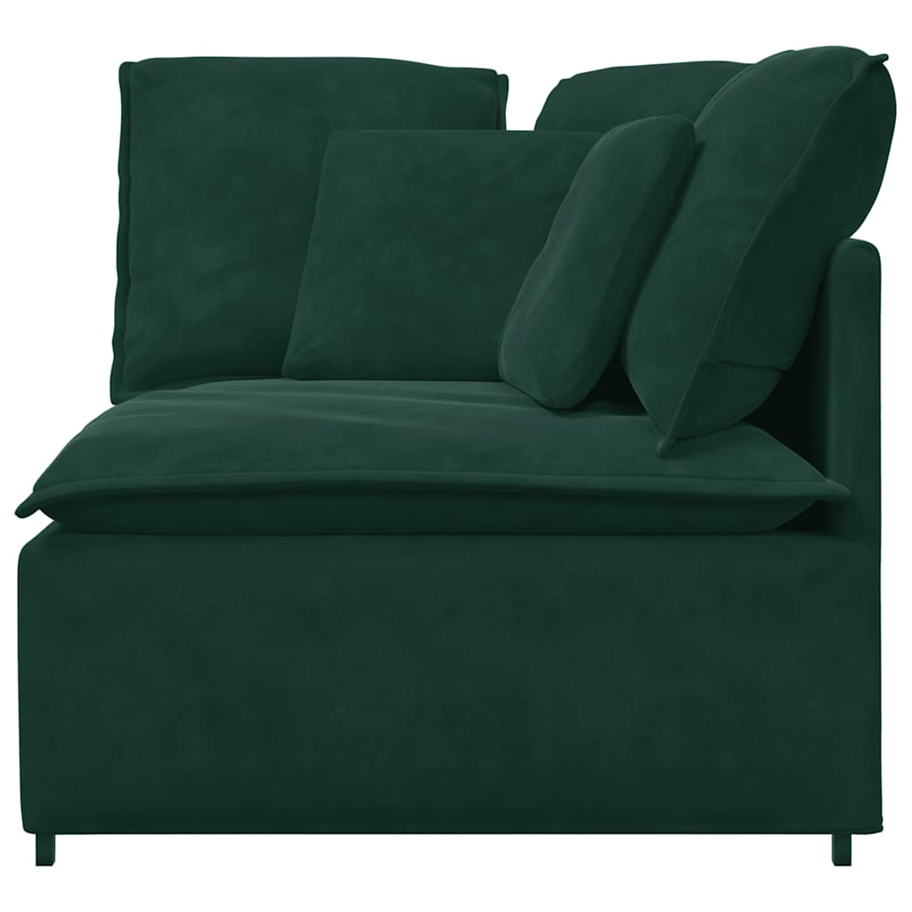modulsofa hjørnemodul med hynder 100 cm mørkegrøn
