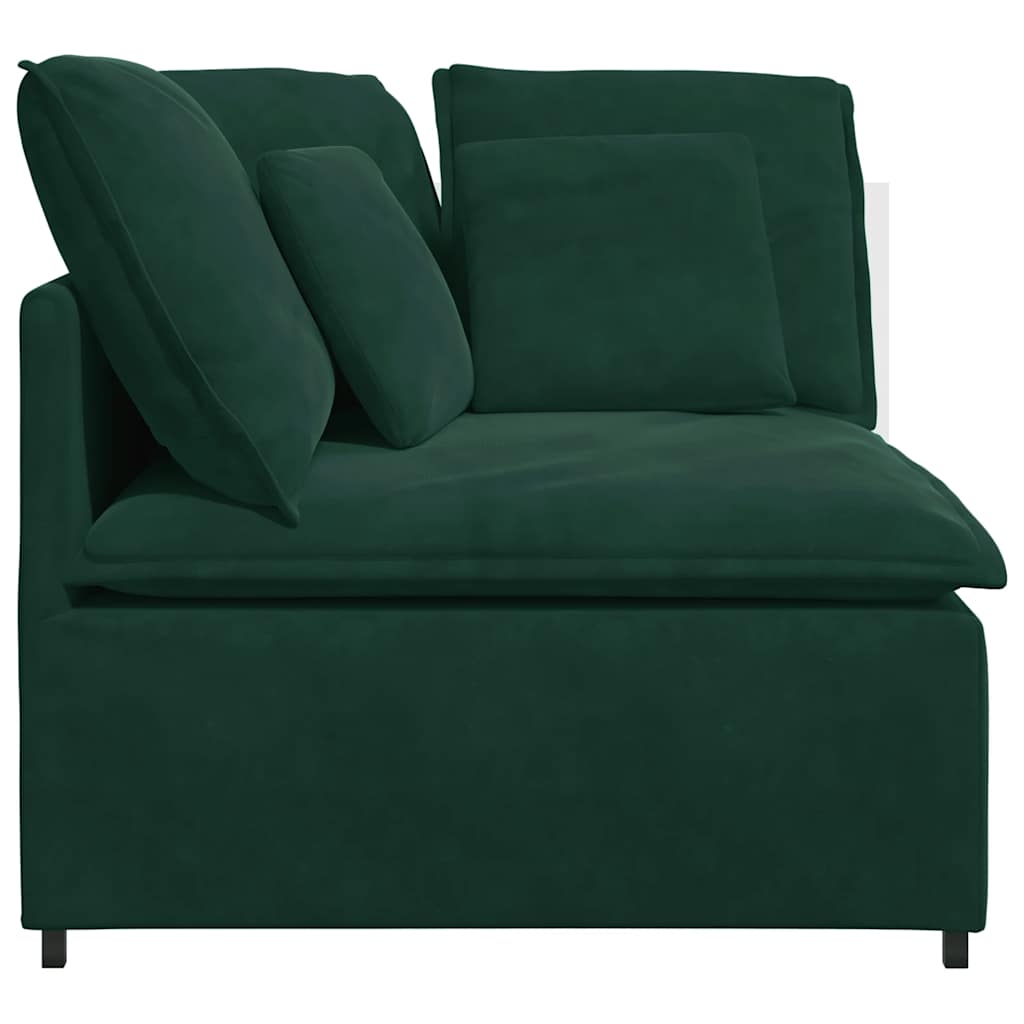modulsofa hjørnemodul med hynder 100 cm mørkegrøn