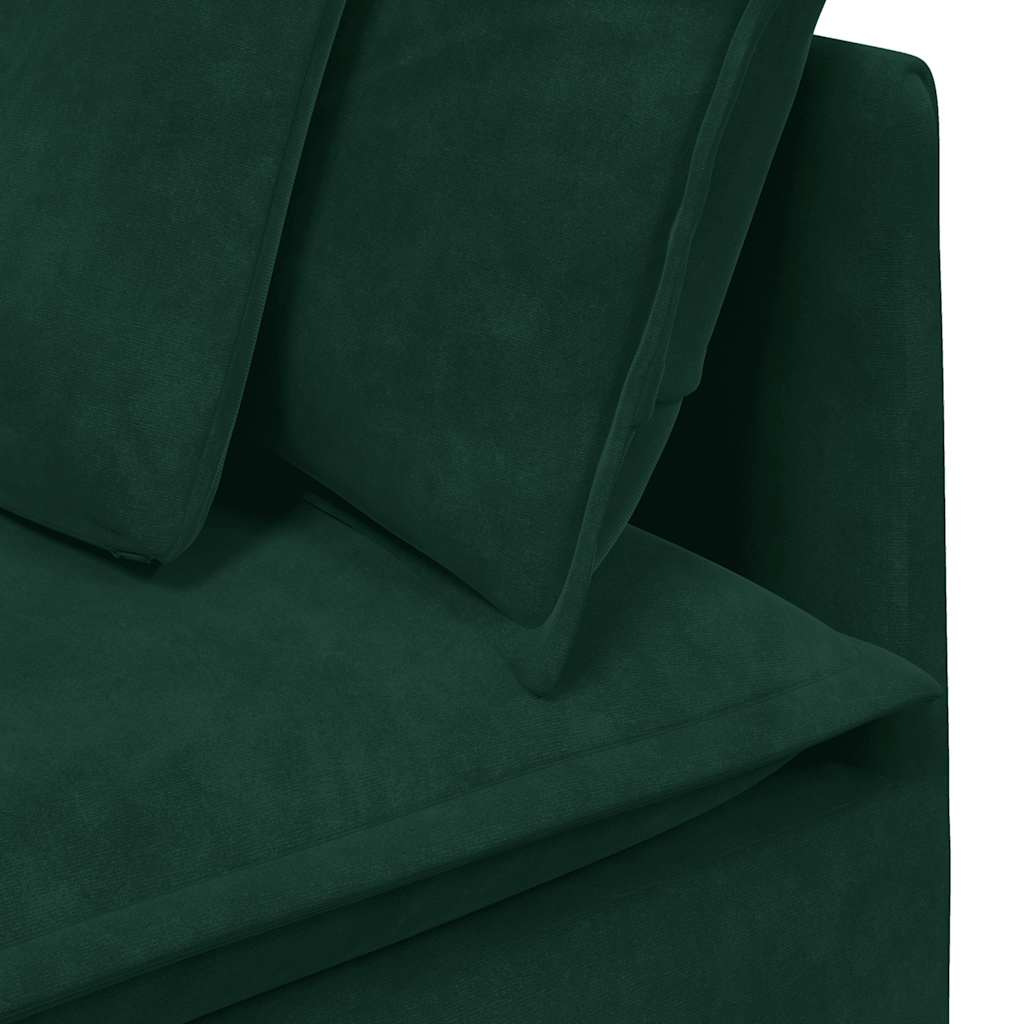 modulsofa hjørnemodul med hynder 100 cm mørkegrøn