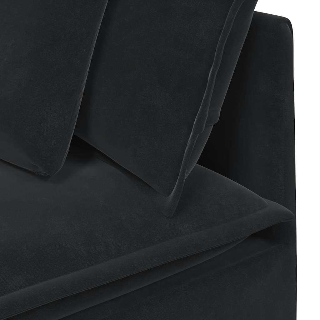 modulsofa hjørnemodul med hynder 100 cm sort