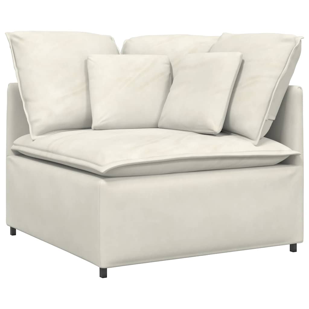modulsofa hjørnemodul med hynder 100 cm cremefarvet
