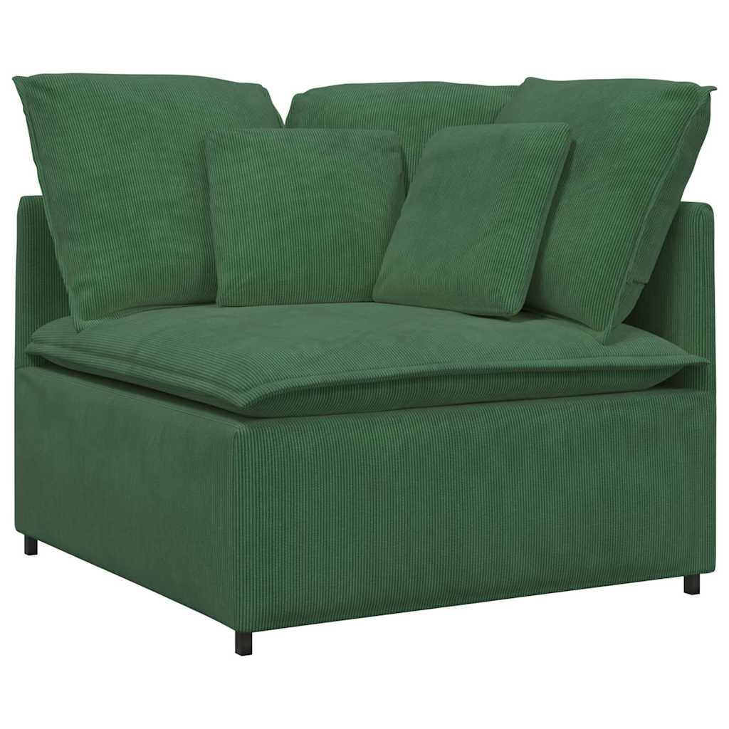 modulsofa hjørnemodul med hynder 100 cm mørkegrøn