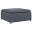 modulær sofa fodskammel modul 100x100x48 cm mørkegrå
