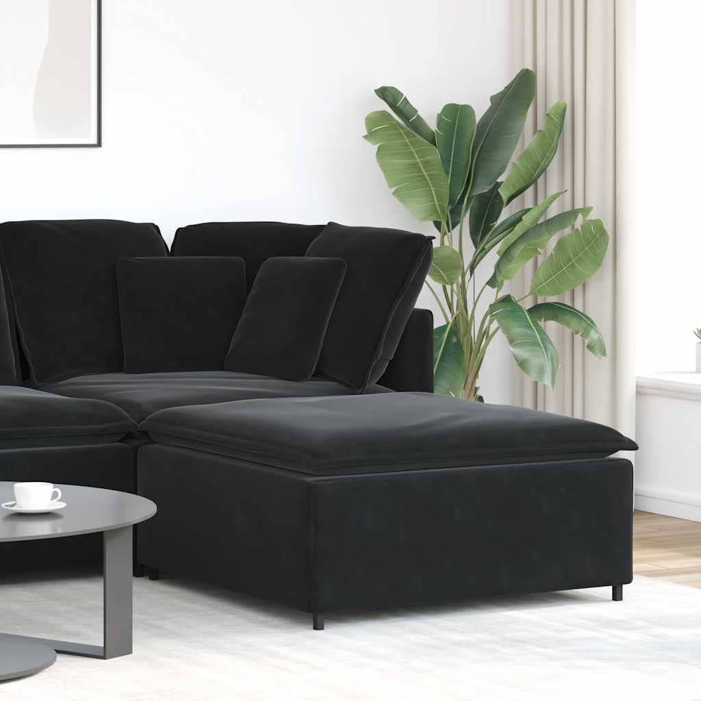 modulær sofa fodskammel modul 100x100x48 cm sort