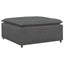 modulær sofa fodskammel modul 100x100x48 cm mørkegrå