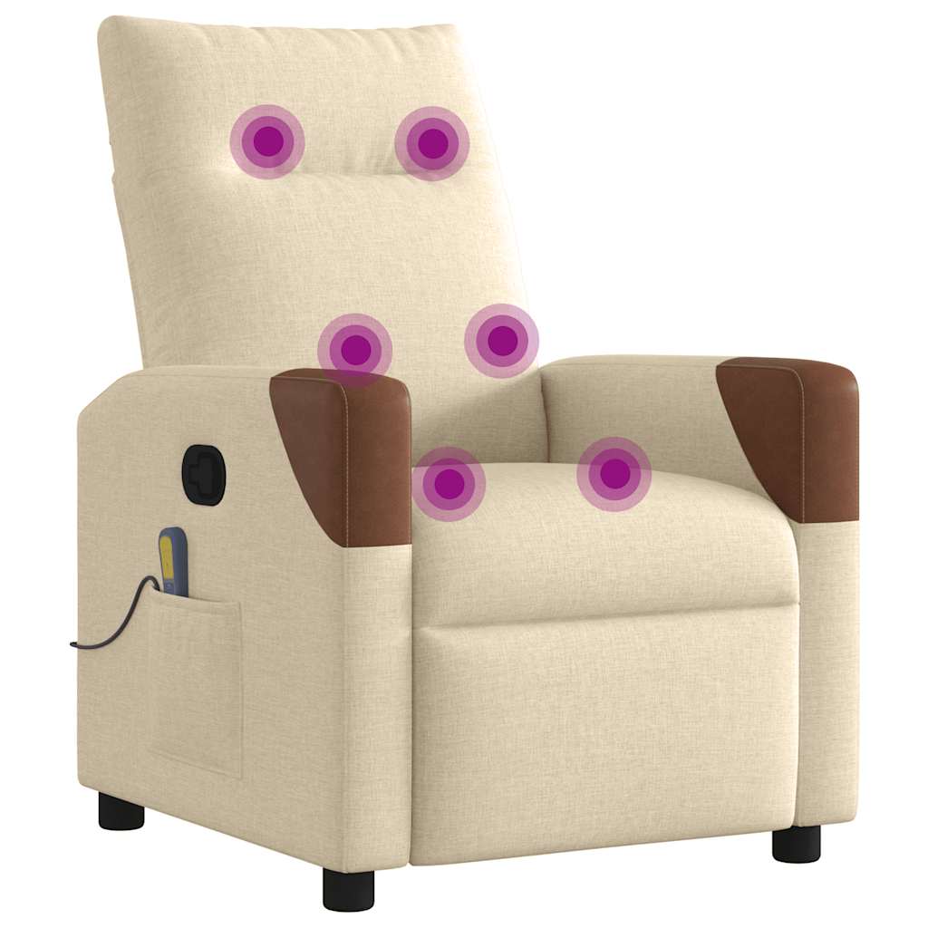 massagestol stof cremefarvet