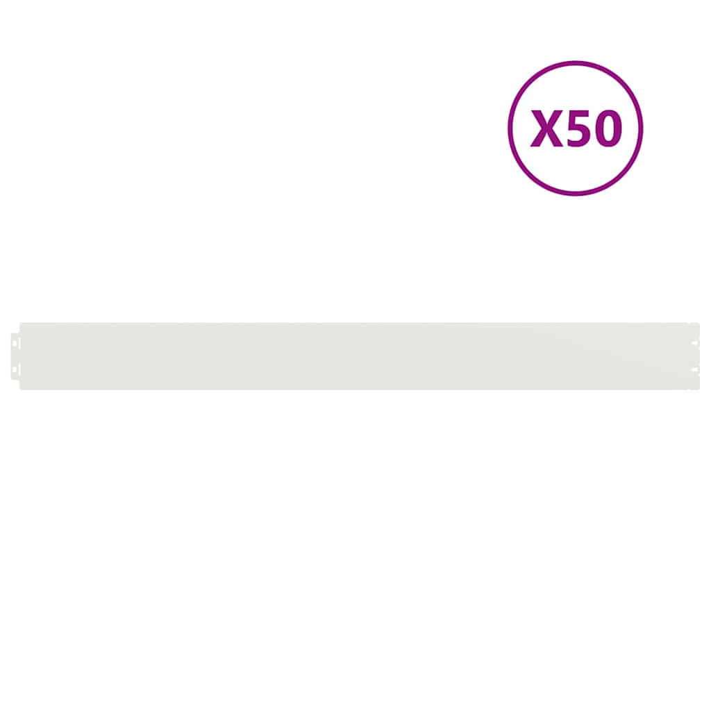 plænekanter 50 stk. 10x103 cm koldvalset stål hvid