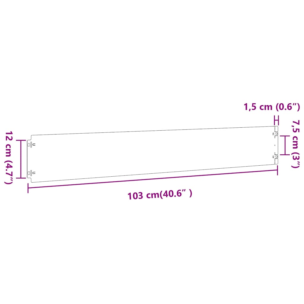 plænekanter 10 stk. 15x103 cm koldvalset stål sort