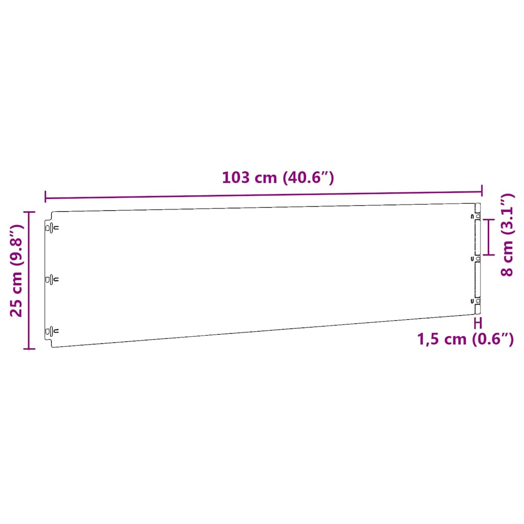 plænekanter 10 stk. 25x103 cm koldvalset stål hvid