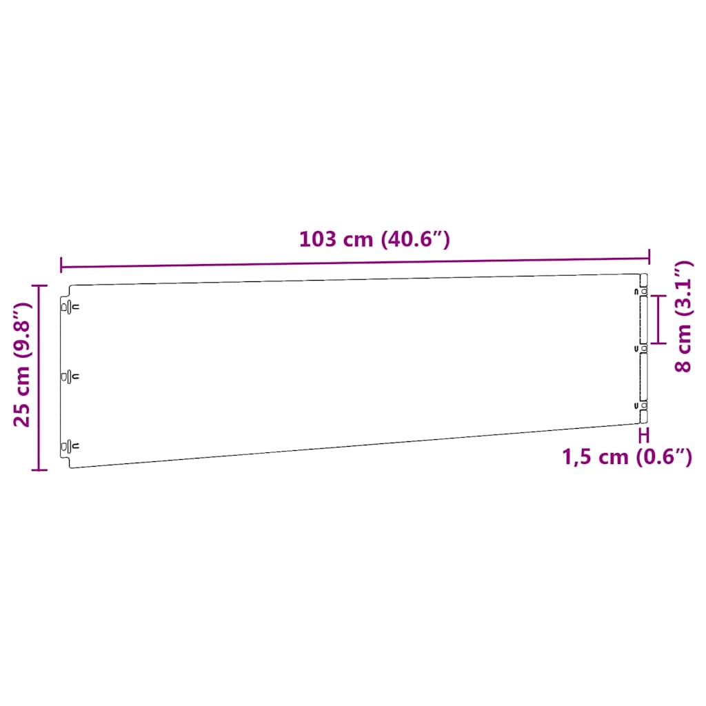 plænekanter 10 stk. 25x103 cm galvaniseret stål
