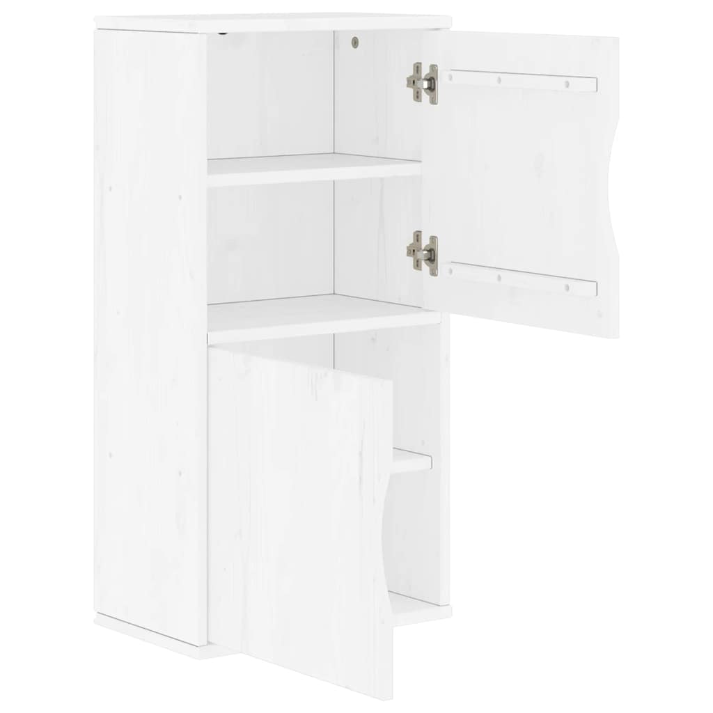 sideskab ODDA 40x24x79 cm massivt fyrretræ hvid