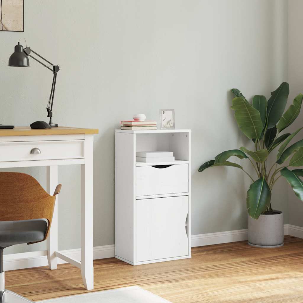 sideskab ODDA med skuffe 40x24x79 cm massivt fyrretræ hvid