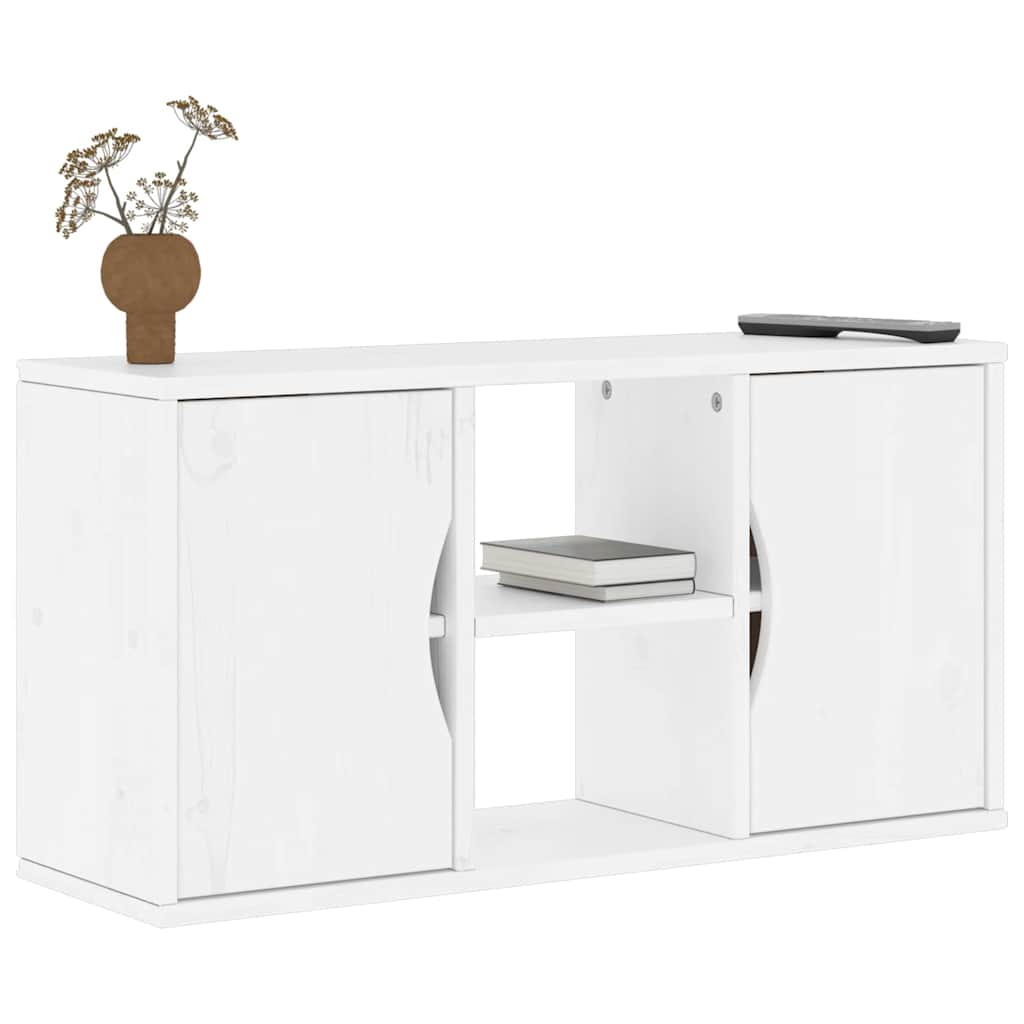 TV-skab ODDA 79x24x40 cm massivt fyrretræ hvid
