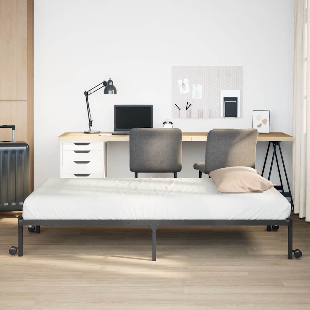 sengeramme uden madras foldbare 107x203 cm stål sort