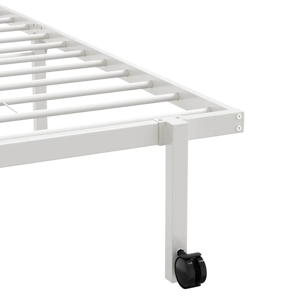 sengeramme uden madras foldbare 90x190 cm stål hvid