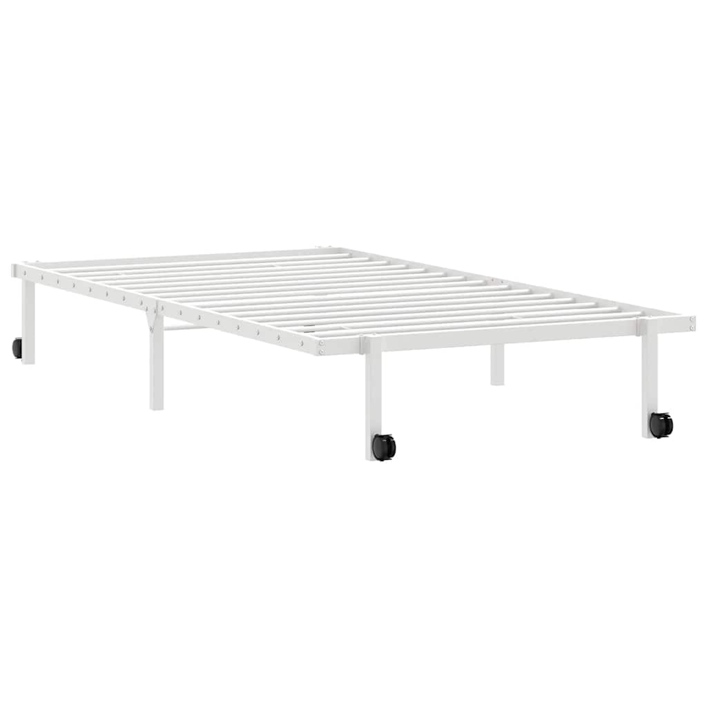 sengeramme uden madras foldbare 100x190 cm stål hvid