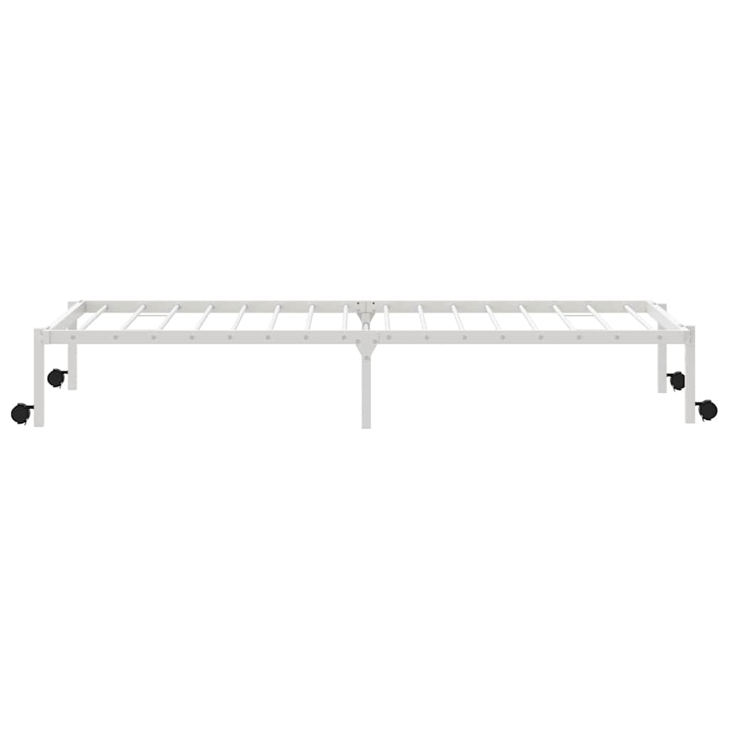 sengeramme uden madras foldbare 100x190 cm stål hvid