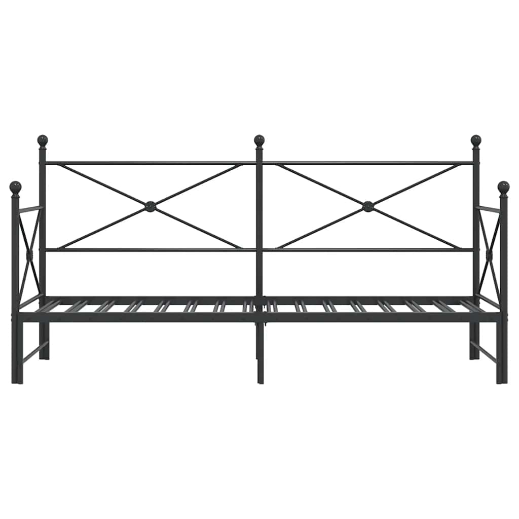 daybed med udtræk uden madras 90x200 cm stål sort