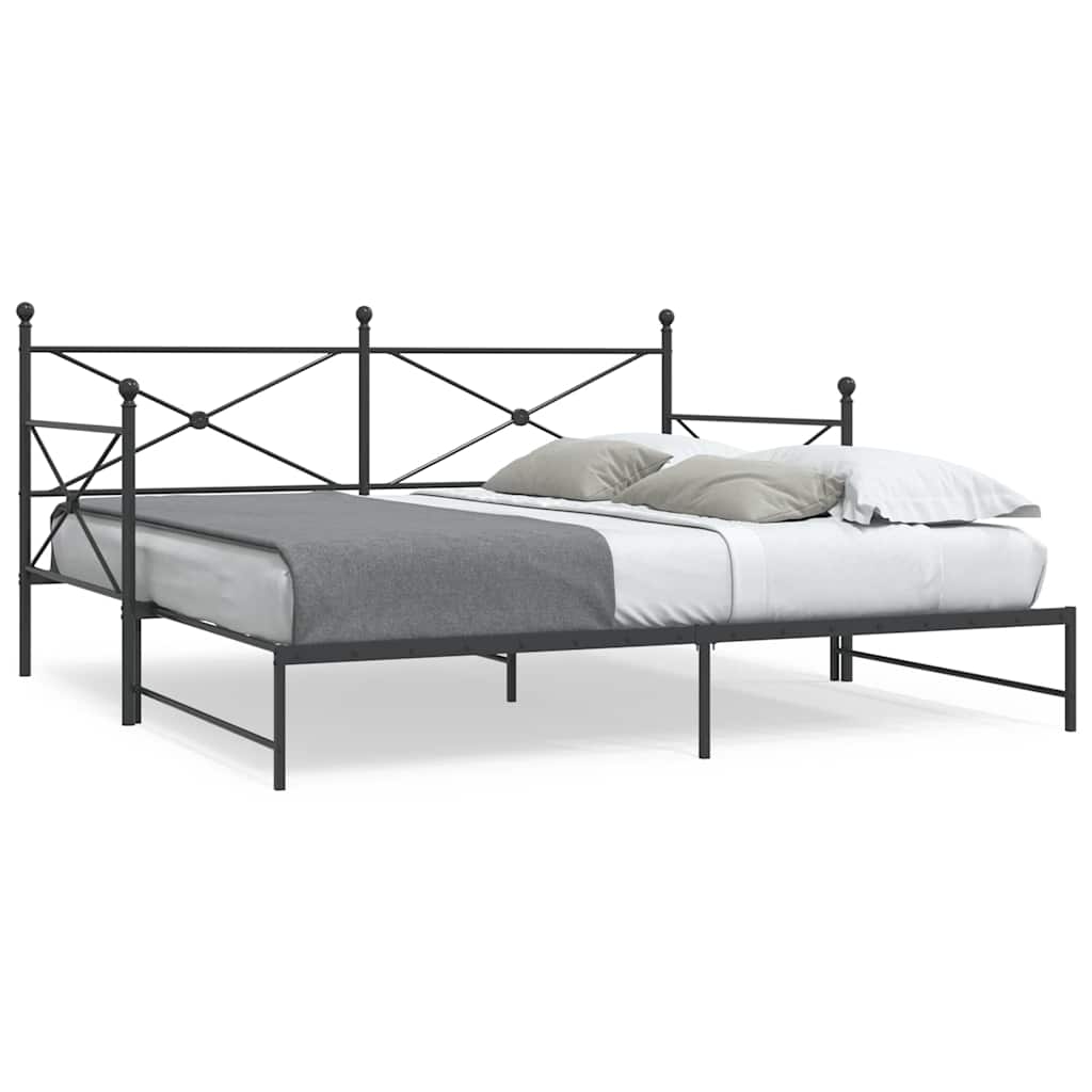 daybed med udtræk uden madras 100x200 cm stål sort