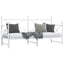 daybed med udtræk uden madras 75x190 cm stål hvid