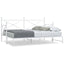 daybed med udtræk uden madras 75x190 cm stål hvid