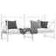 daybed med udtræk uden madras 80x200 cm stål hvid