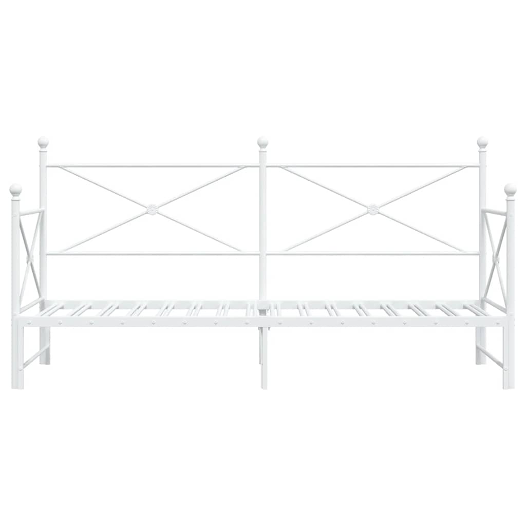 daybed med udtræk uden madras 90x200 cm stål hvid
