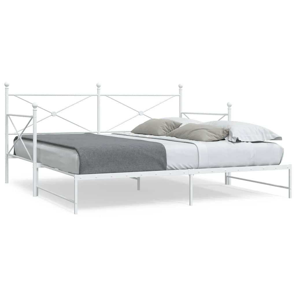 daybed med udtræk uden madras 107x203 cm stål hvid
