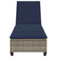 liggestol med hynder 55x200x25,5 cm polyrattan grå